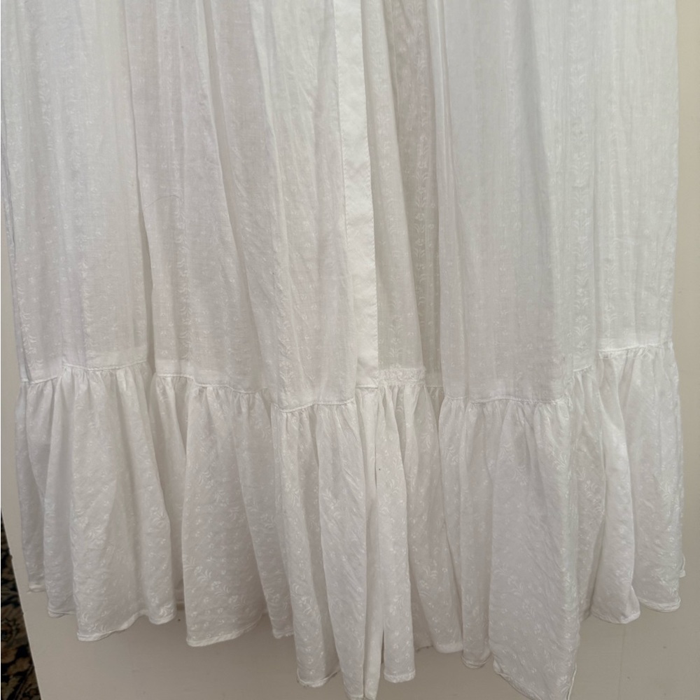 Vintage Eileen West for Queen Anne’s Lace White Cotton Maternity Dress - Picture 2 of 11